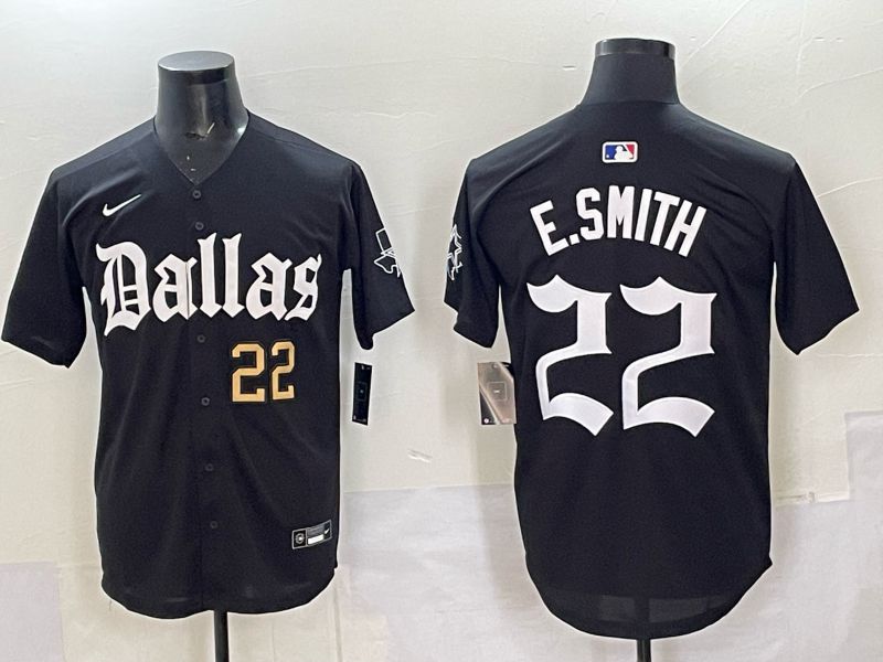 Men 2025 Nike Dallas Cowboys #22 E.Smith Black 5th generation Joint Name Limited NFL Jersey 06->dallas cowboys->NFL Jersey